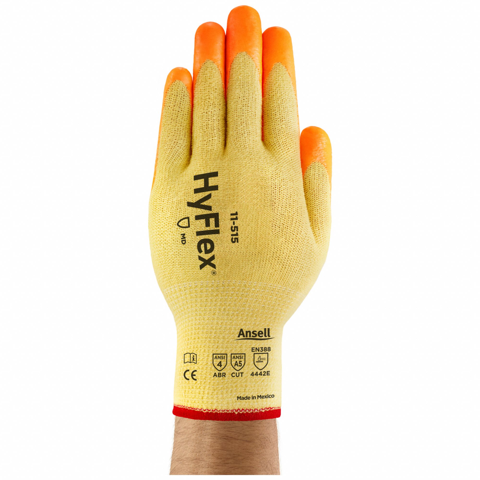 COATED GLOVES, L (9), ANSI CUT LEVEL A5, DIPPED PALM, FOAM NITRILE, SANDY, YELLOW