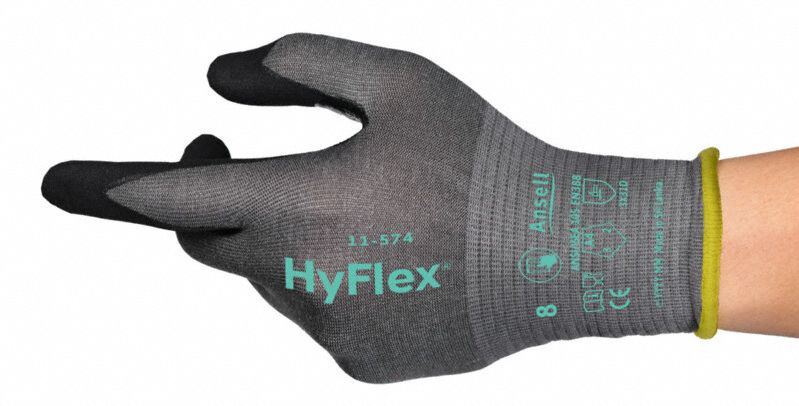 Knit Gloves sz 5 Black Nitrile PR