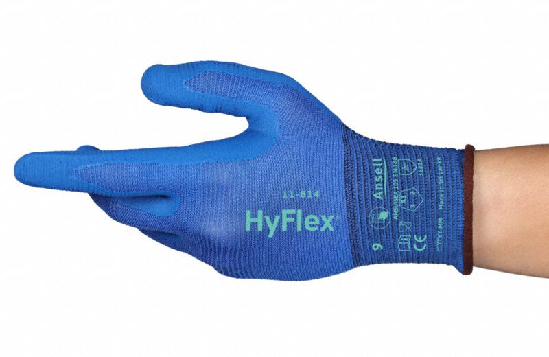 Knit Gloves sz 7 Blue Nitrile PR