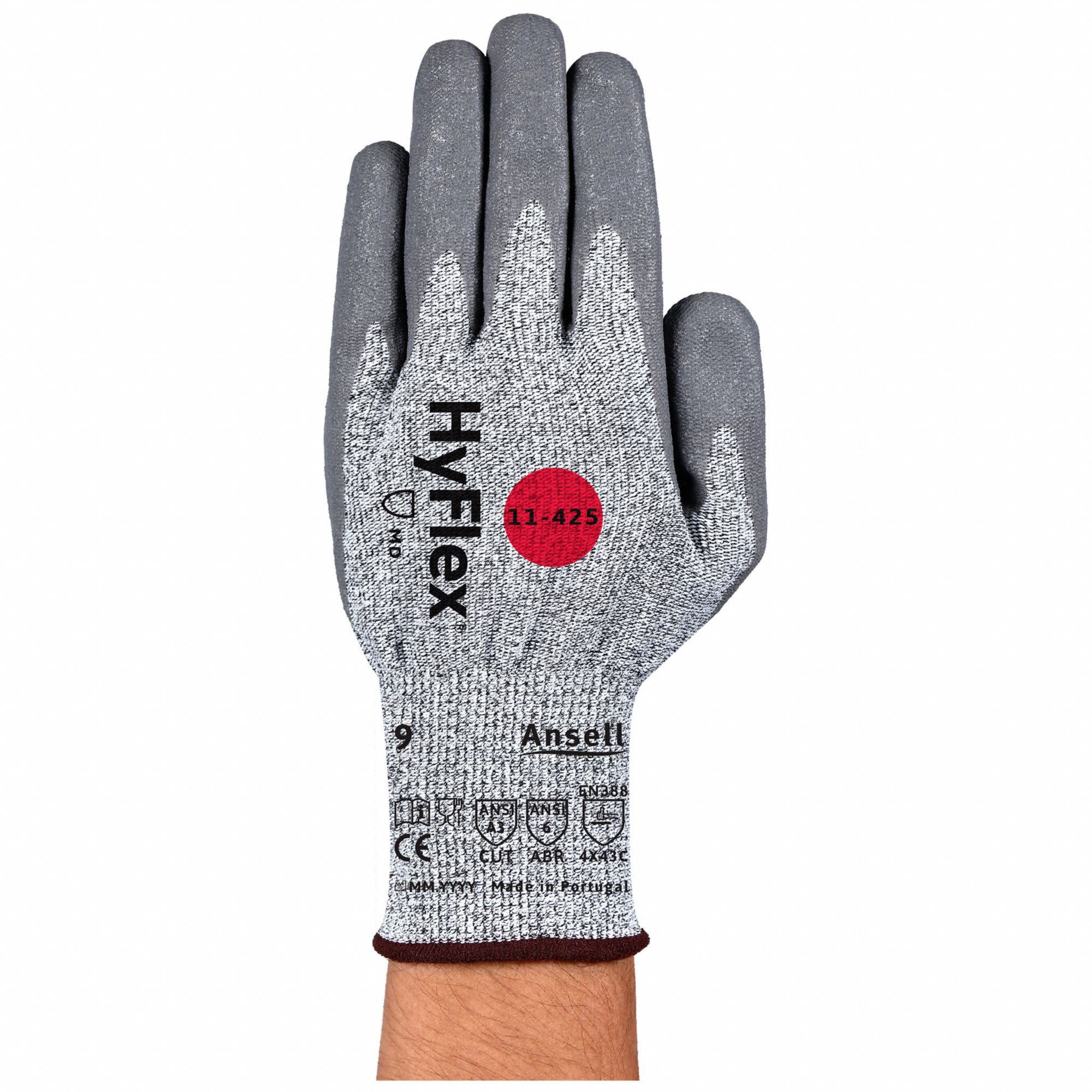 HYFLEX, S ( 7 ), ANSI Cut Level A3, Coated Gloves - 40LL70|11-425 ...