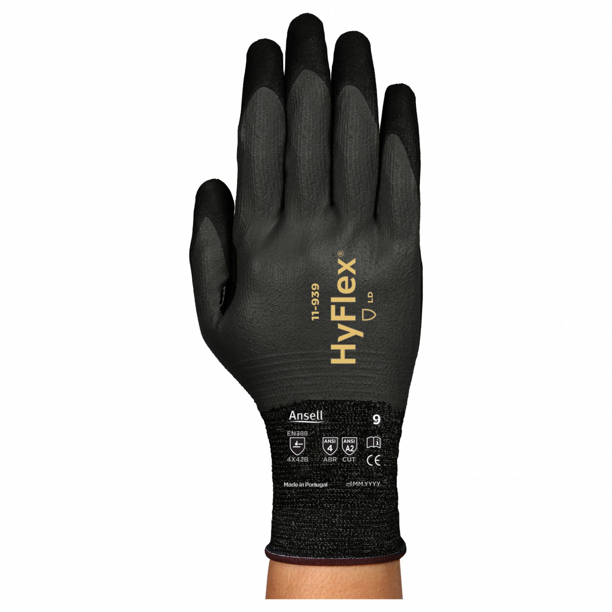 Coated Gloves: 2XL ( 11 ), ANSI Cut Level A2, Full, Double Dipped, Foam Nitrile, Sandy, 1 PR