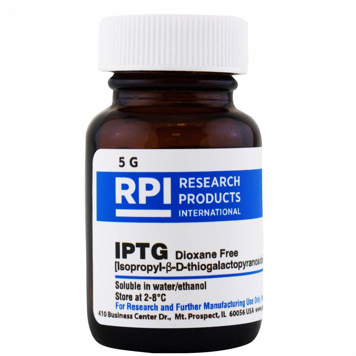 IPTG - Dioxane Free: Lab, 5 g, 367-93-1, Reagent, Powder, 18 mo Shelf Life, 1
