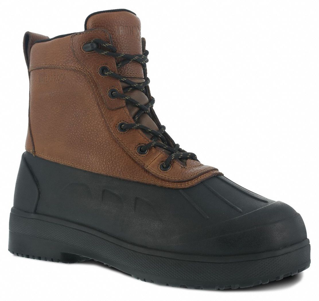 8-Inch Work Boot: Men's, Size 9 1/2, W, Brown, Composite Toe Cap, Removable Insole
