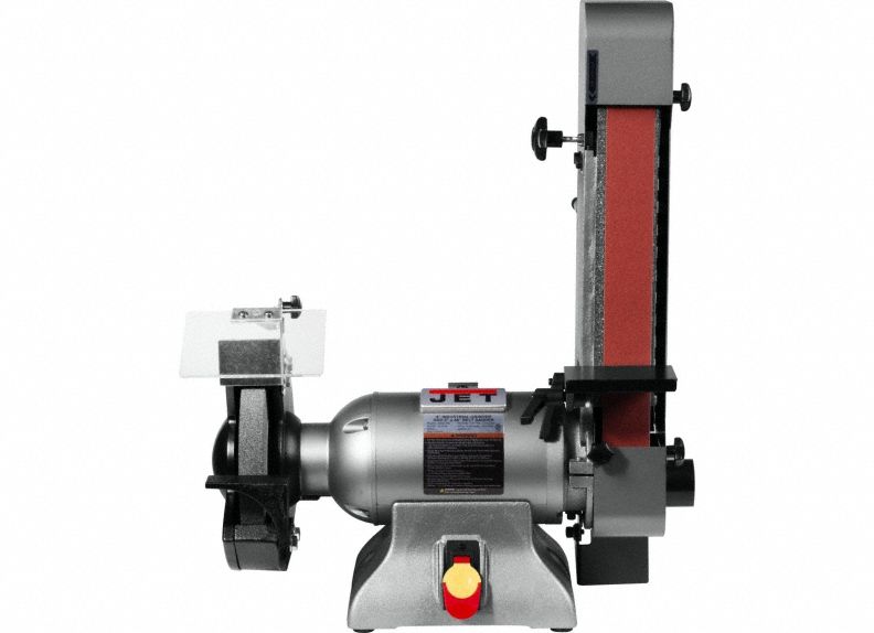 Sander: For Metal/Plastic/Wood, 115 V_230 V, Single-Phase, 1 hp, 2 in x 48 in Belt, 8 in Disc