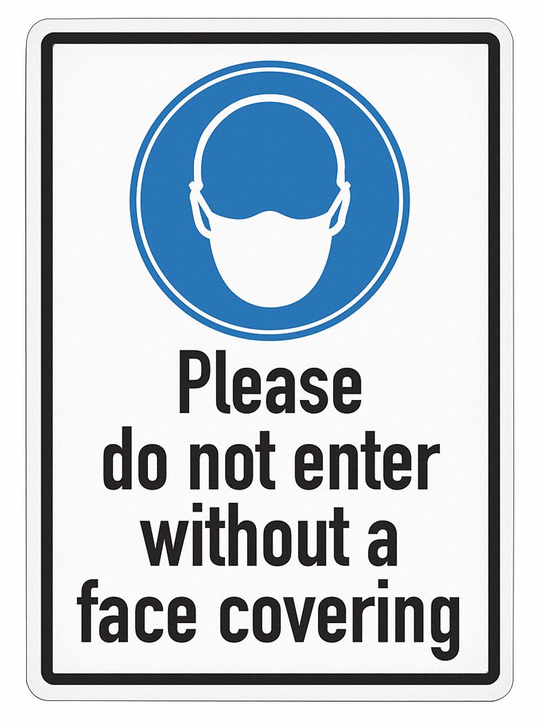 Incom Manufacturing Warning Sign Do Not Enter Without Mask Safety Signs Icm5094v Ss5094v Grainger Canada