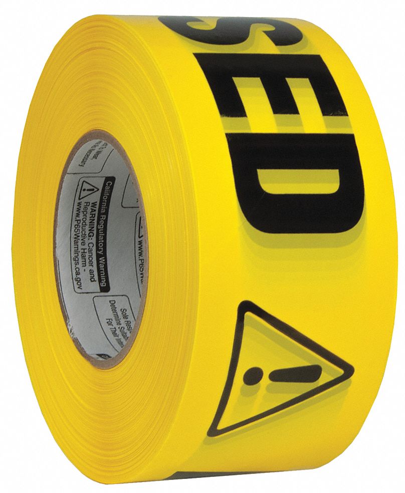 RUBAN BARRICADE, ZONE FERMÉE, JAUNE/NOIR, 1000X3X0.0020PO, PEBD
