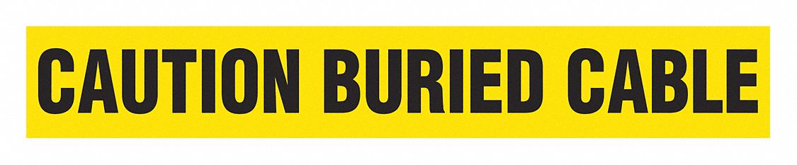 RUBAN BARRICADE, MISE EN GARDE, CÂBLE SOUS-TERRAIN, JAUNE, 1000X3PO / 2 MIL, PEBD, CAISSE 12