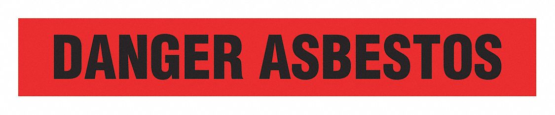 BARRICADE TAPE, DANGER ASBESTOS, RED, 1000 X 3 IN/2 MIL, LDPE, CASE 12