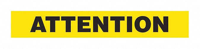 BARRICADE TAPE, ATTENTION, YELLOW/BLACK, 1000 X 3 IN/2 MIL, POLYETHYLENE