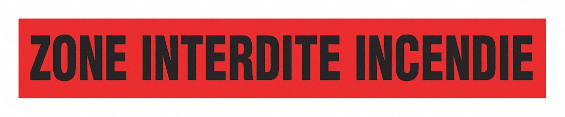 RUBAN BARRICADE, ZONE INTERDITE INCENDIE, ROUGE, 1000X3PO / 2 MIL, PEBD, CAISSE 12