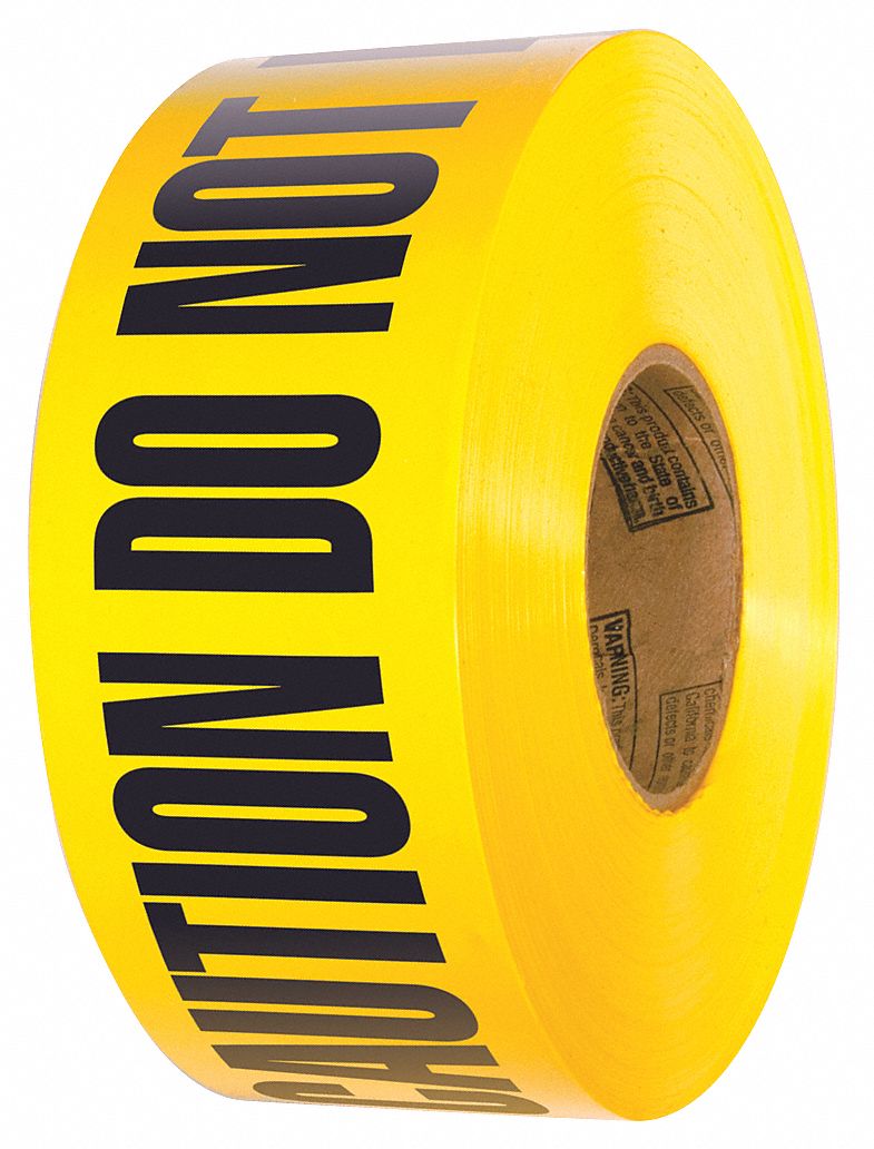 BARRICADE TAPE, CAUTION DO NOT ENTER, YELLOW, 1000 X 3 IN/1.5 MIL, LDPE