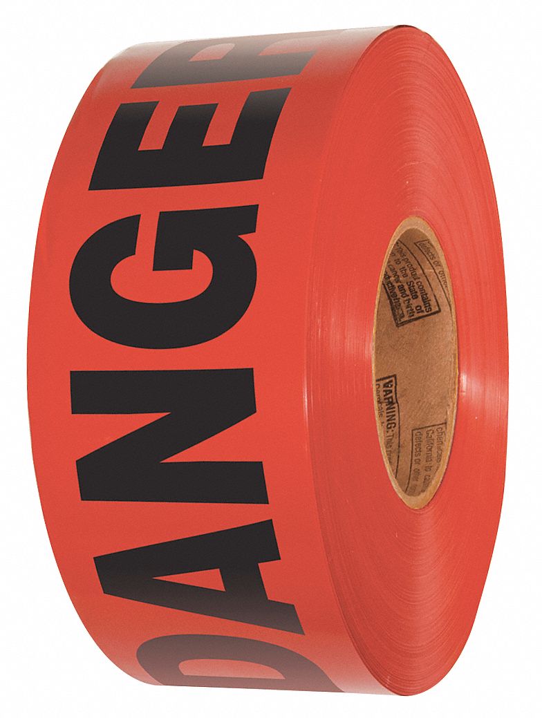 TAPE,DANGER,RED,1000 X 3 IN,LDPE