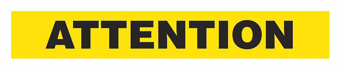RUBAN BARRICADE, ATTENTION, JAUNE, 1000X3PO / 1.5 MIL, PEBD, CAISSE 12