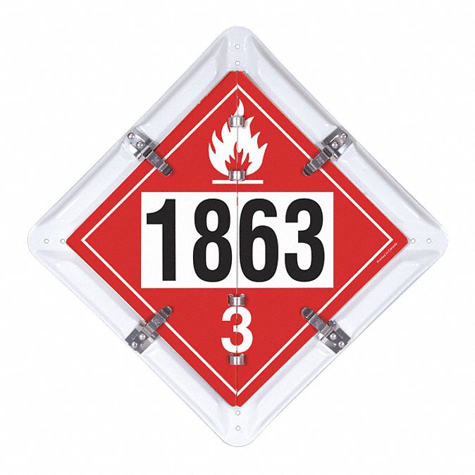 INCOM MANUFACTURING 3-LEGEND FLIP PLACARD, TEXT AND SYMBOL, RED