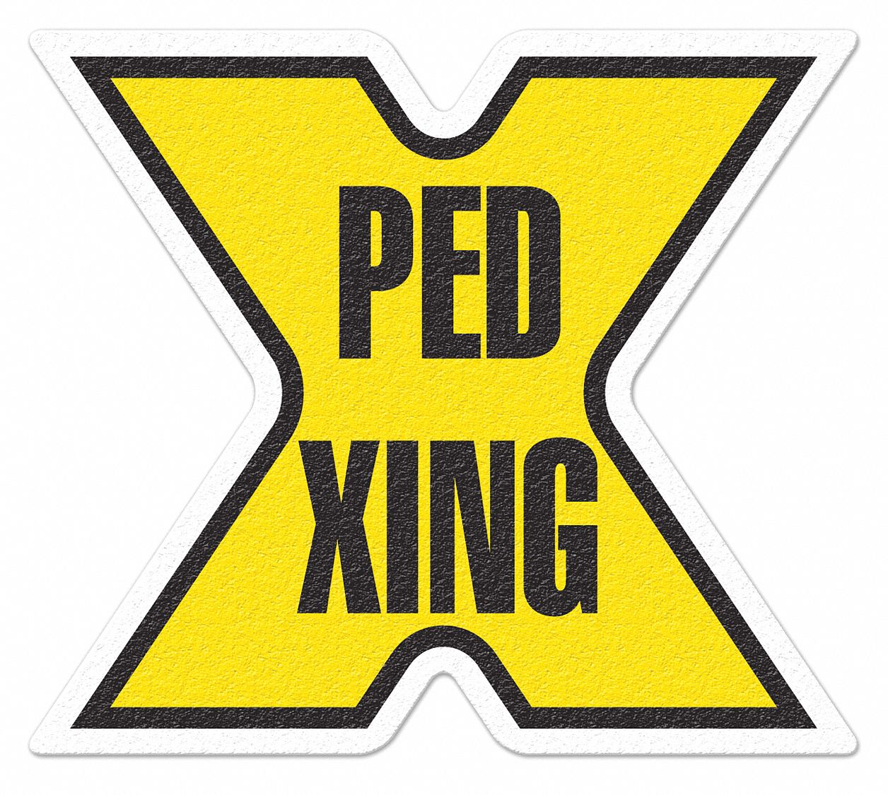 TRAFFIC SIGN, PEDESTRIAN CROSSING, FLOOR SIGN, YELLOW/BLACK, 17 X 17 IN, VINYL, ADHESIVE