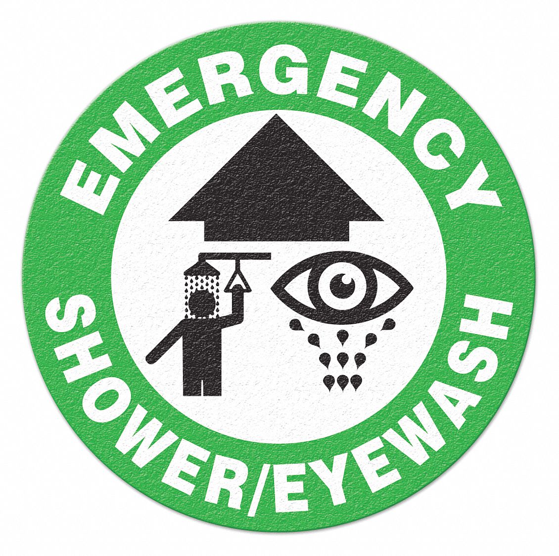 FLOOR SIGN,17 IN. DIA.,EMERGENCY SHOWER