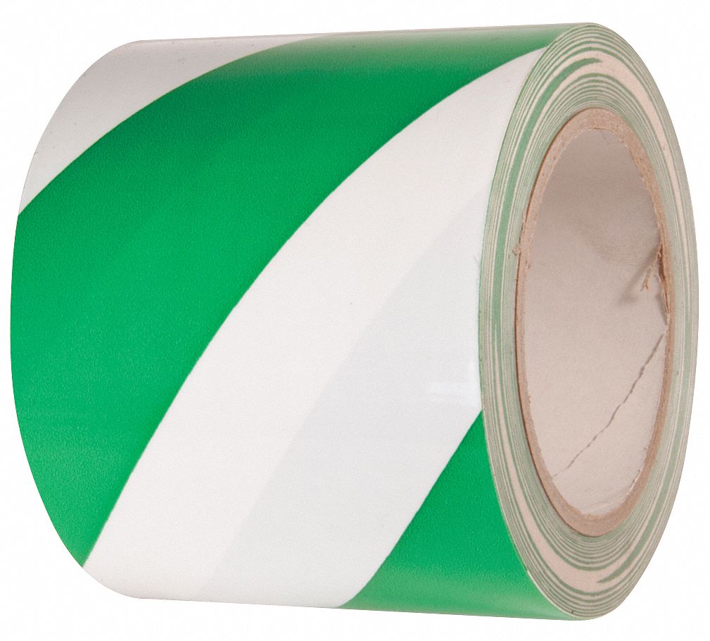 RUBAN,MARQ SOL,PLG TEMP 32 ° F À 150 ° F,MOTIF DE RAYURES,VT ET BLC,108 PI L.,4 PO L.