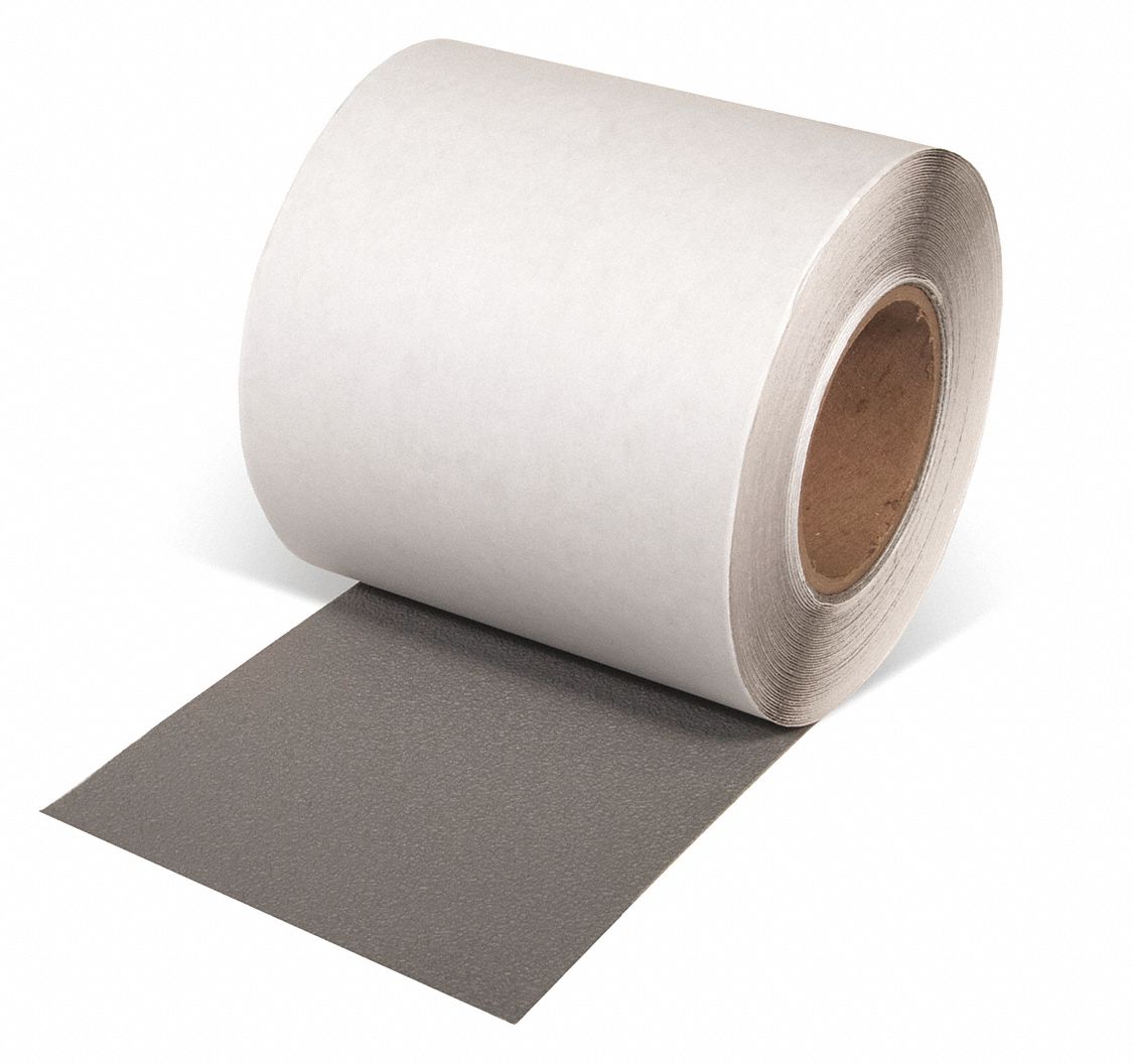 ANTI-SLIP TAPE, 55 OZ/IN, GREY, 60 FT L/6 IN W/3 IN DIA, 30 MIL THICK, RUBBER/VINYL PVC/ACRYLIC