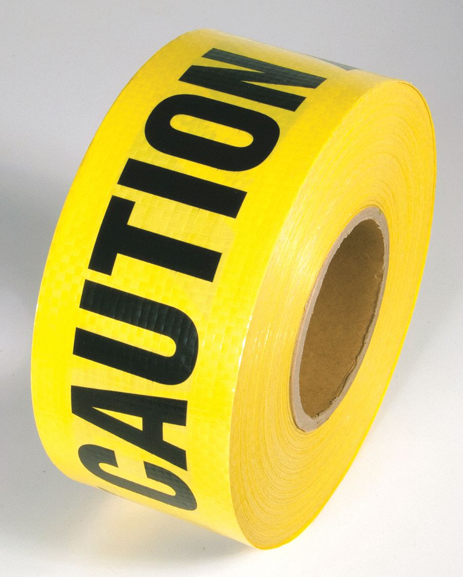 TAPE, BARRICADE MARKING, PERFORMANCE TEMP 32 TO 150 ° F, YELLOW, 500 FT L, 3 IN W