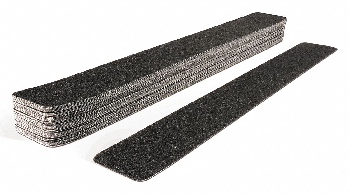 ANTI-SLIP TAPE, 80 OZ/IN, STRIP, BLACK, 2 FT L, 3 IN W, 32 MILS THICK, ACRYLIC/ALUMINUM OXIDE