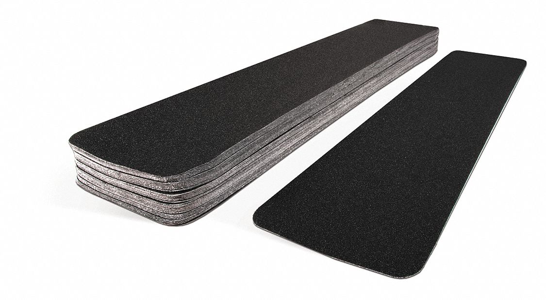 ANTI-SLIP TAPE, 80 OZ/IN, STRIP, BLACK, 6 IN W, 32 MILS THICK, ACRYLIC/ALUMINUM OXIDE