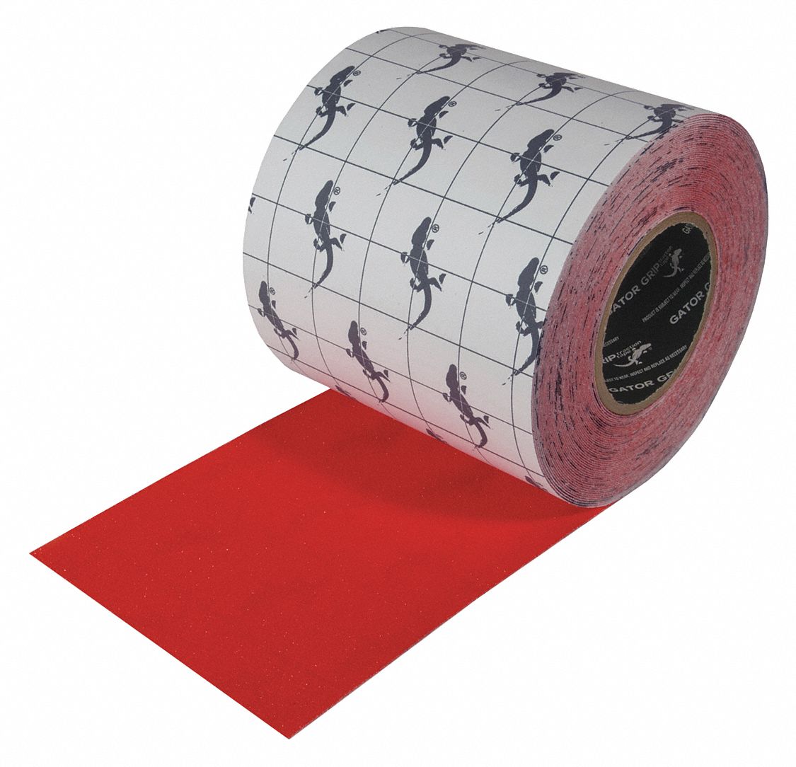 ANTI-SLIP TAPE, 80 OZ/IN, RED, 60 FT L/6 IN W/3 IN DIA, 32 MILS THICK, ACRYLIC/ALUMINUM OXIDE