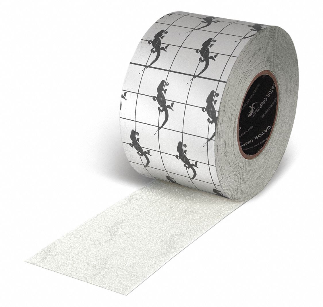 ANTI-SLIP TAPE, 80 OZ/IN, CLEAR, 60 FT L/4 IN W/3 IN DIA, 32 MILS THICK, ACRYLIC/ALUMINUM OXIDE