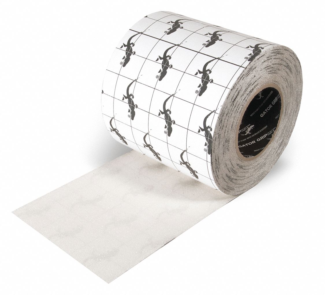 ANTI-SLIP TAPE, 80 OZ/IN, CLEAR, 60 FT L/6 IN W/3 IN DIA, 32 MILS THICK, ACRYLIC/ALUMINUM OXIDE
