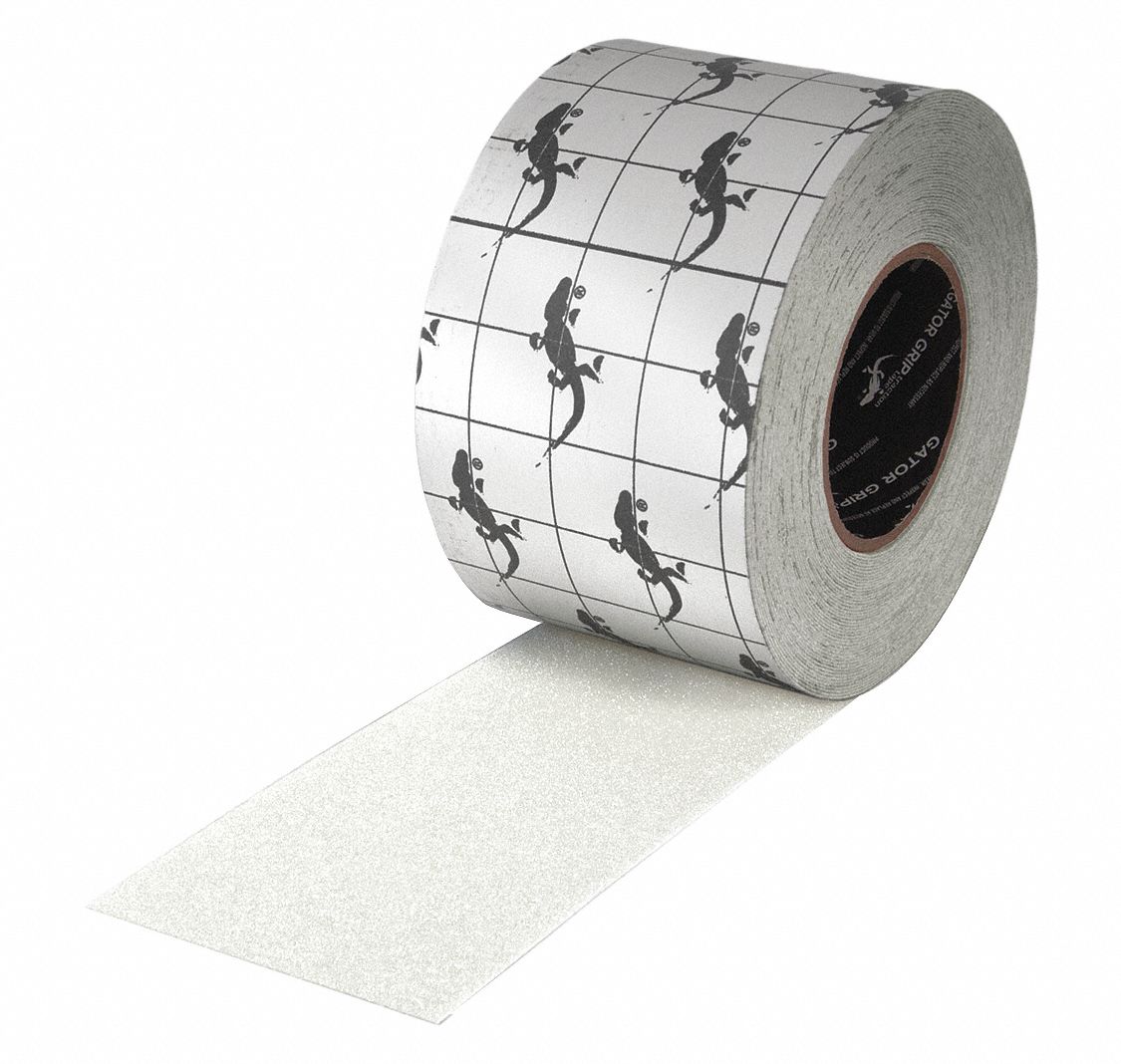 ANTI-SLIP TAPE, 80 OZ/IN, WHITE, 60 FT L/6 IN W/3 IN DIA, 32 MILS THICK, ACRYLIC/ALUMINUM OXIDE