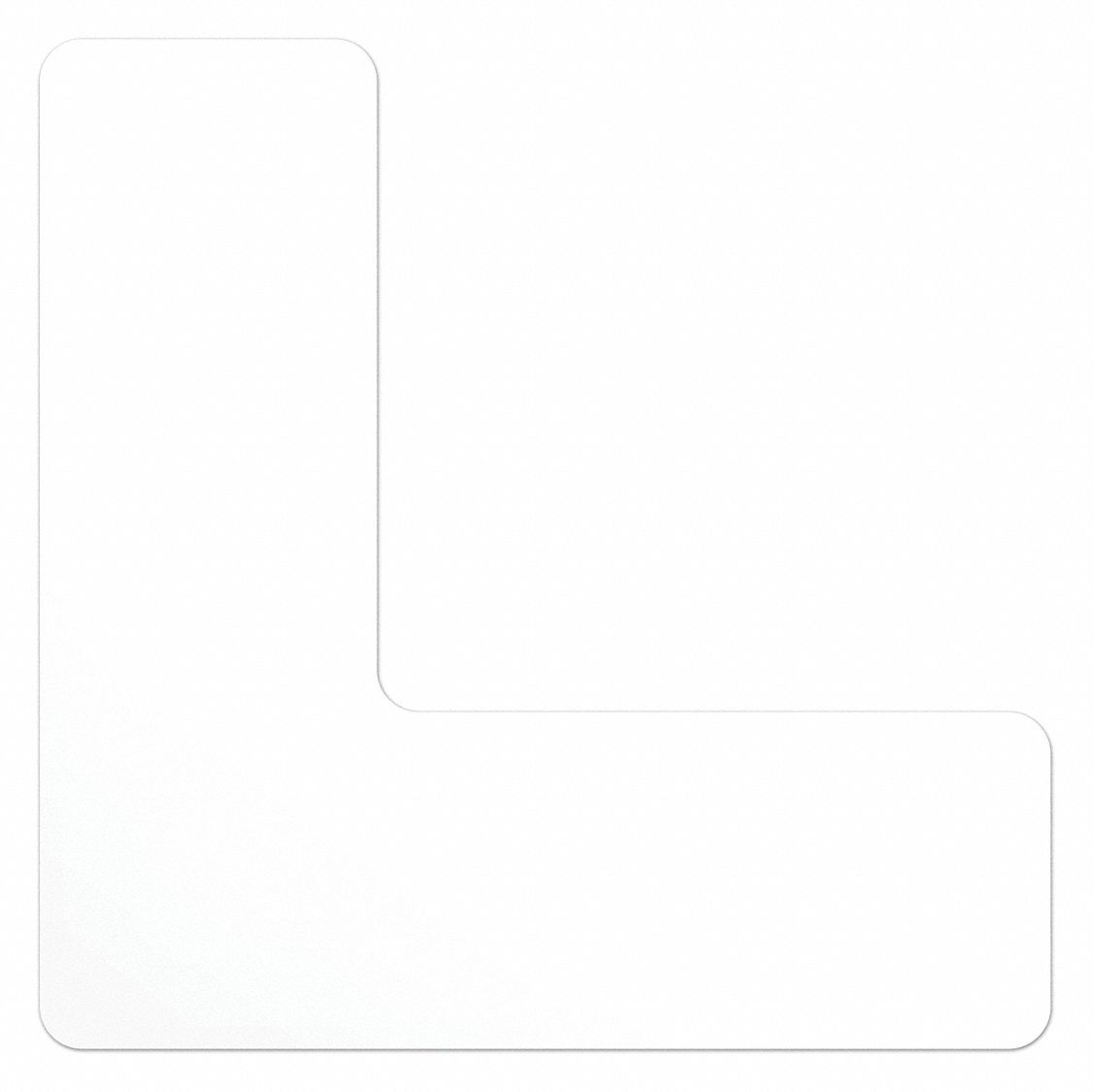 RUBAN,MARQ SOL,EN FORME DE L,BLC,6 X 2 PO,7,7 MIL ÉPAIS,POLY,PQ 20