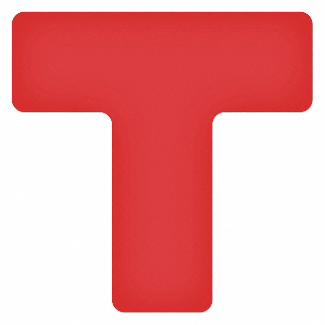 TAPE, FLOOR MARKING, T-SHAPED, RED, 6 X 6 IN, 7.7 MIL THICK, POLYESTER, 20/PK