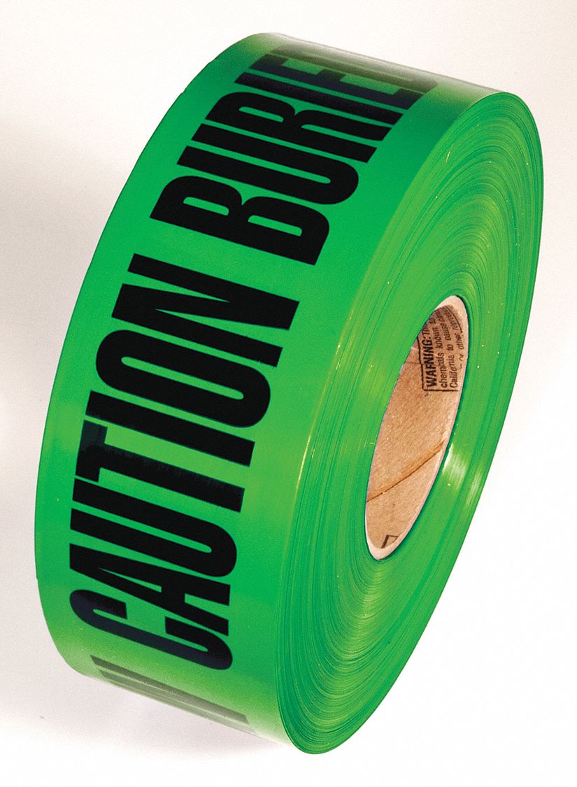 TAPE, BARRICADE MARKING, PERFORMANCE TEMP 32 TO 150 ° F, GREEN, 1000 FT L, 3 IN W
