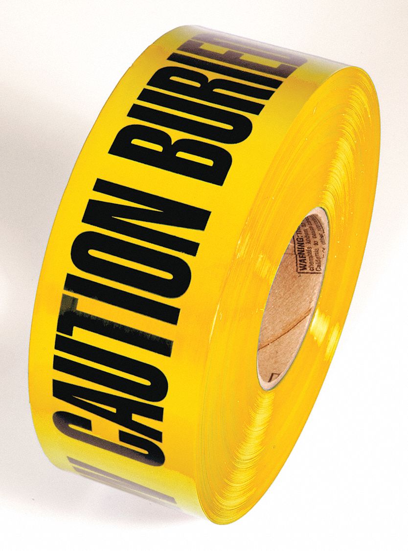 TAPE, BARRICADE MARKING, PERFORMANCE TEMP 32 TO 150 ° F, YELLOW, 1000 FT L, 3 IN W