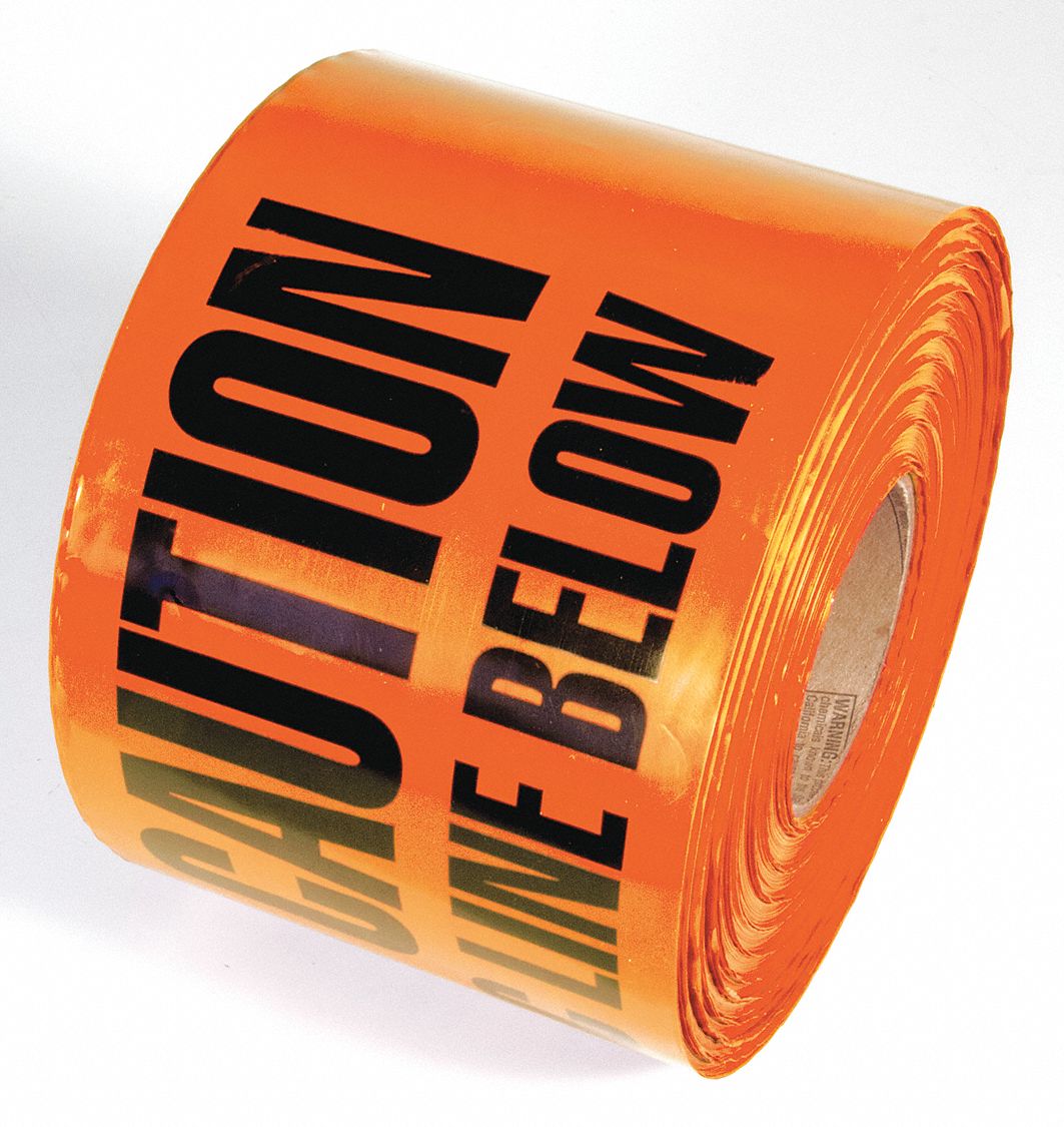 TAPE, BARRICADE MARKING, PERFORMANCE TEMP 32 TO 150 ° F, ORANGE, 1000 FT L, 6 IN W