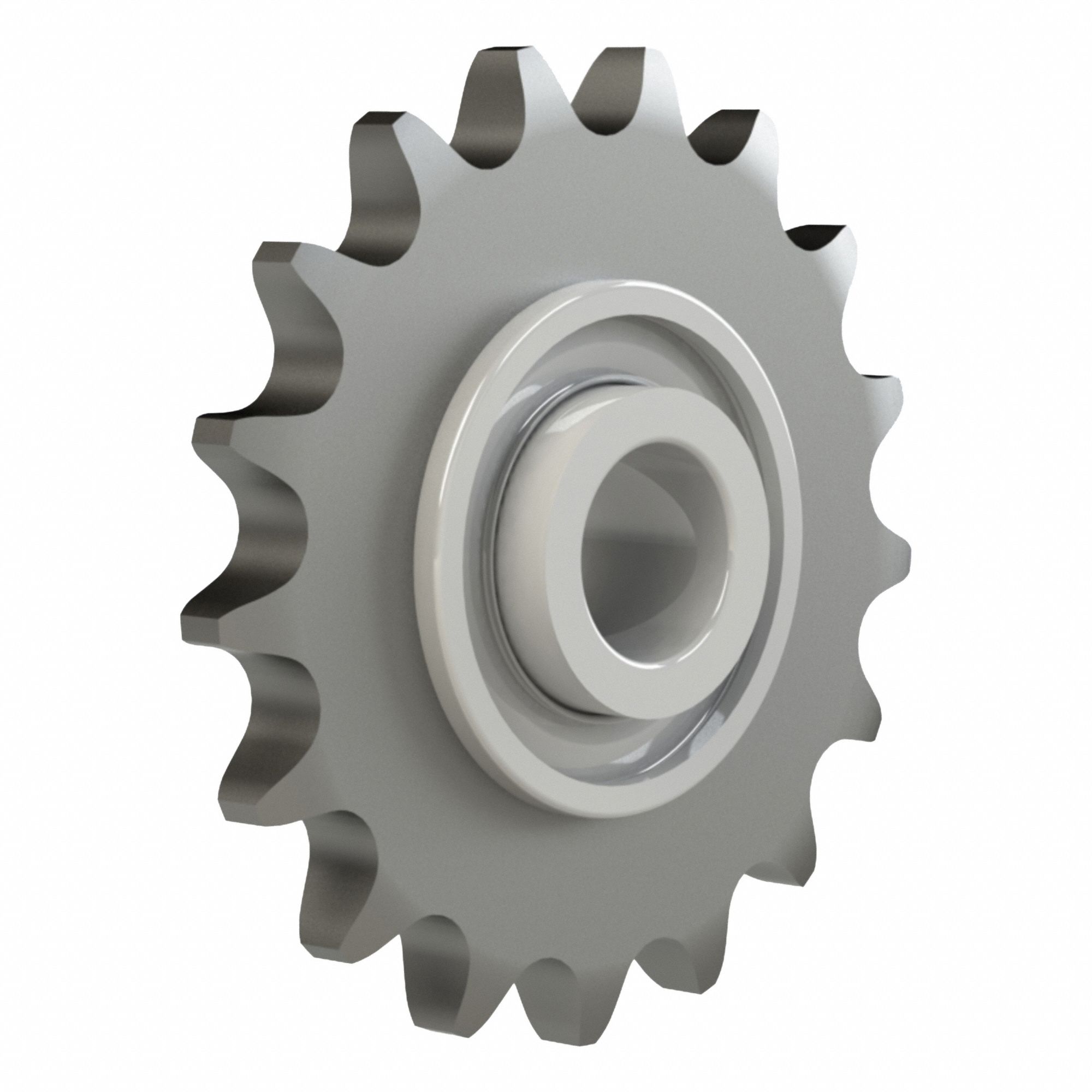 Idler Sprocket: For 60 Chain Size, Steel, 15 Teeth, 3.98 in Outside Dia., Ball