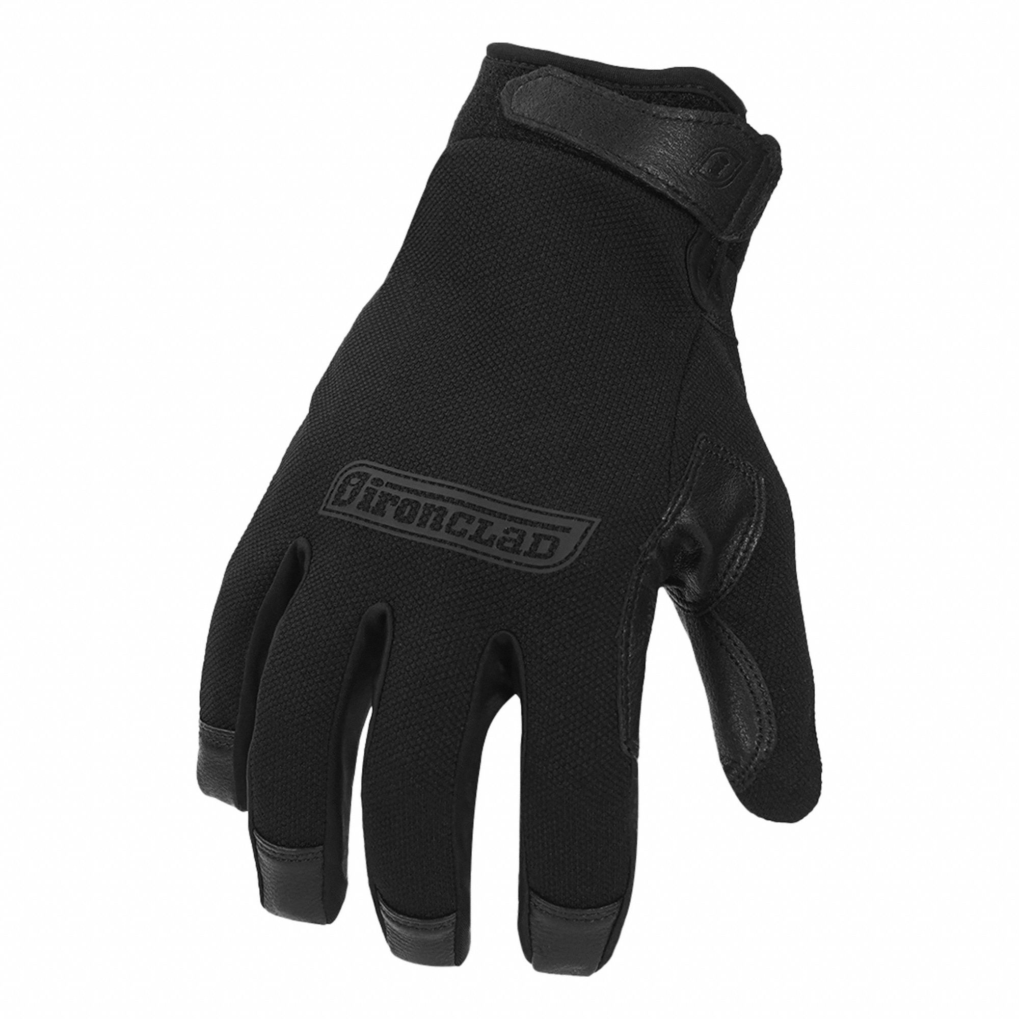 Caliber Gloves: 2XL, Black, Sheepskin, Hook-and-Loop/Pull with Carabiner Hole, 1 PR