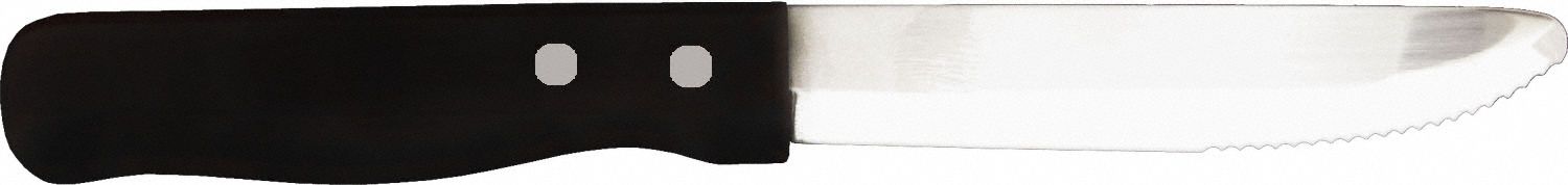 Steak Knife: Steak, Polypropylene/Stainless Steel, 9 7/8 in Overall Lg, Black