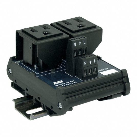 DIN Rail Mount Receptacle, 125 V AC 808CF6IMACP02 Grainger