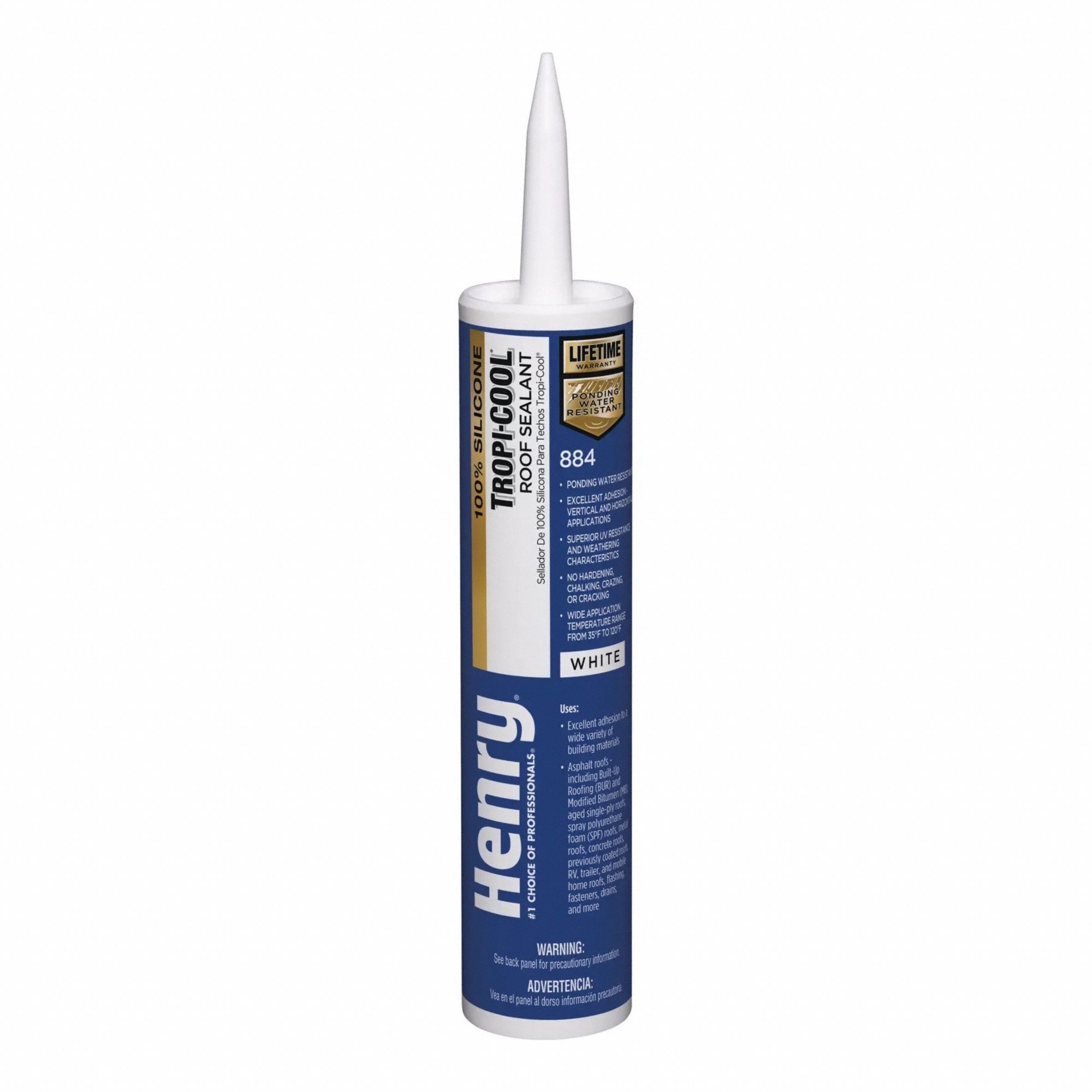Roofing Sealant: White, 10.1 fl oz, Caulking Gun