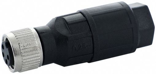 Circular Connector: A Coded, 4 Socket, M8 Screw with Straight Connection, IP65/IP67