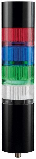 Tower Light Assembly: 4 Tier, Blue/Green/Red/White, Sounder Tier Included