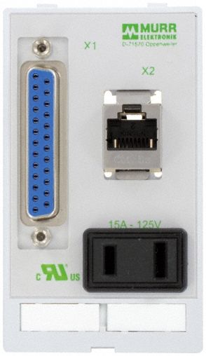 Combination Insert: RJ45 Cat5E/SUB-D25, NEMA 1-15, 125 V AC Socket Volt Rating