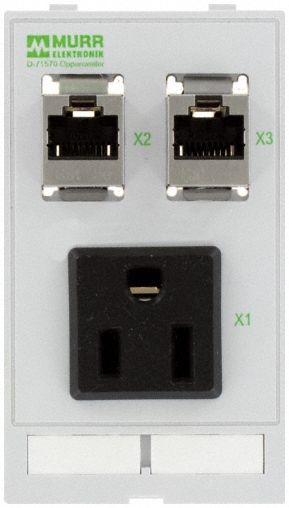 Combination Insert: RJ45 Cat5E, NEMA 1-15, 125 V AC Socket Volt Rating, 51 mm x 88 mm
