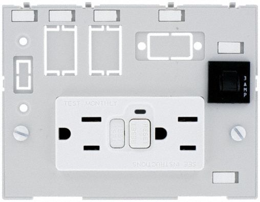 Combination Insert: (2) NEMA 5-15 GFCI, (1) 3A Fuse, 125 V AC Socket Volt Rating