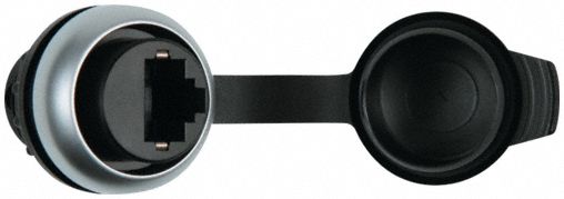 RJ45 Pass-Through Connector: MSDD, Cat5e, 8 Poles, Straight, Female Straight, PA/PBT