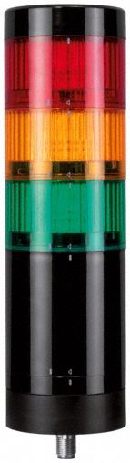 Tower Light Assembly: 3 Tier, Amber/Green/Red, No Sounder Tier, 293 mm Overall Ht
