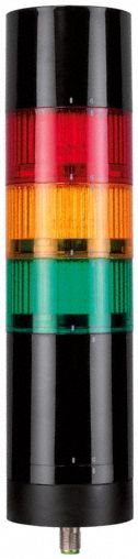 Tower Light Assembly: 3 Tier, Amber/Green/Red, Sounder Tier Included, Flashing