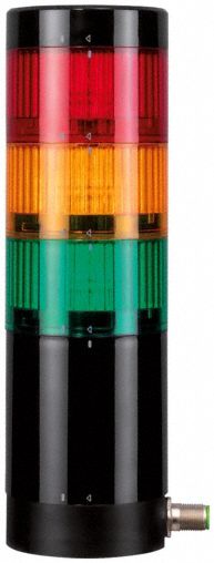 Tower Light Assembly: 3 Tier, Amber/Green/Red, No Sounder Tier, 293 mm Overall Ht