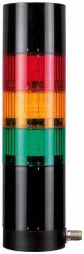 Tower Light Assembly: 3 Tier, Green/Red/Yellow, Sounder Tier Included, Flashing