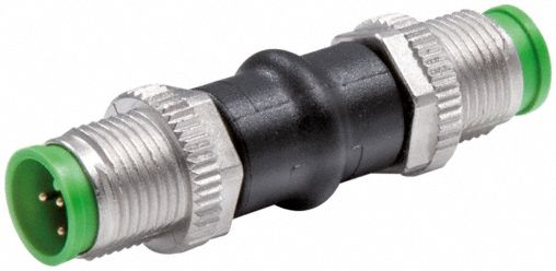 Circular Connector: M12 4-Pole Male x M12 4-Pole Female, B Coded, PUR/Zinc Die-Cast